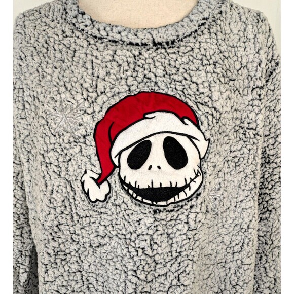 Disney The Nightmare Before Christmas Sz XL Sherpa Jack Skellington Top Sweater - Picture 2 of 7